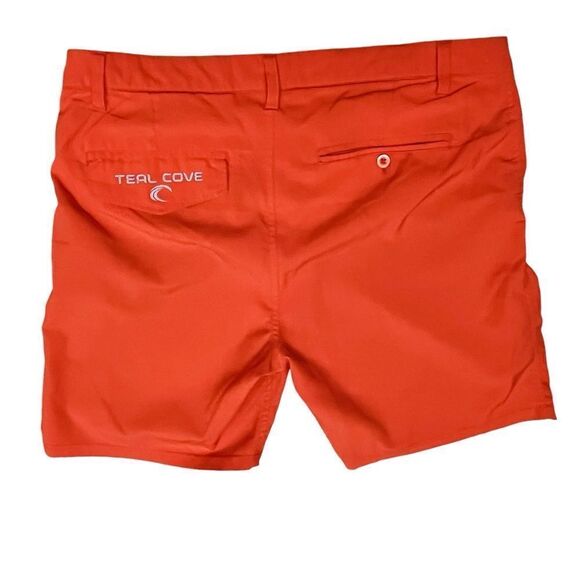 Teal Cove Swim Surf Orange Men’s Shorts Stretch Hybrid Zip Sz 32 - Picture 3 of 9